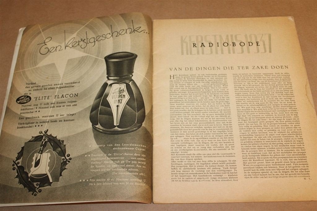 Radiobode Kerstnummer 1937 — Vintage Reclame & Radio, Ophalen of Verzenden, Gelezen