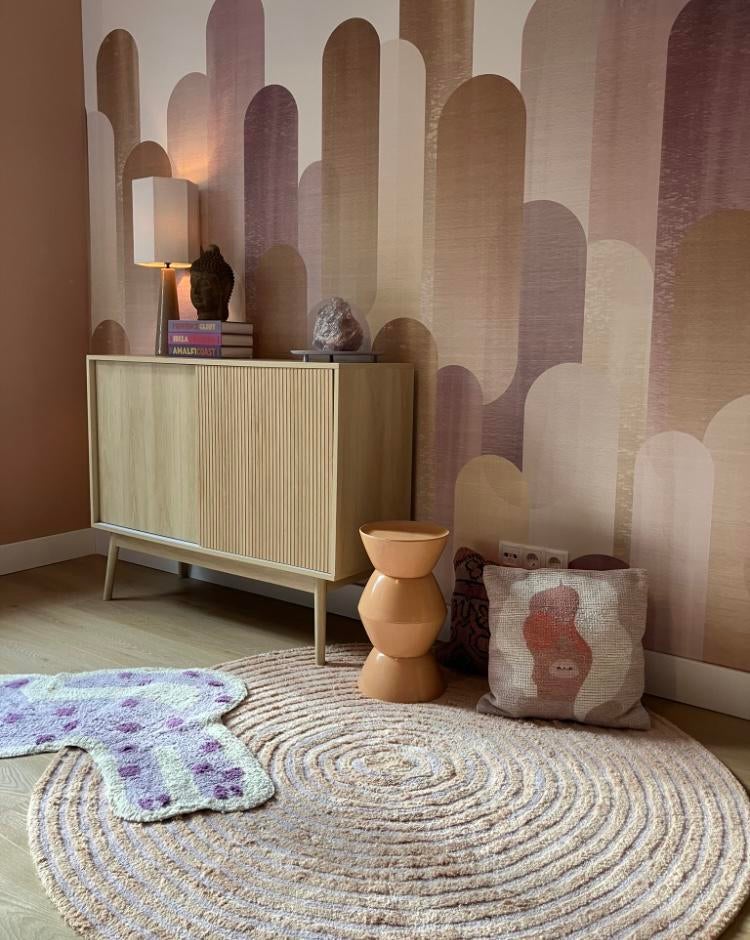 Vloerkleed Tapis Petit Robin rond 150cm, Rond, Ophalen of Verzenden, Zo goed als nieuw, Overige kleuren