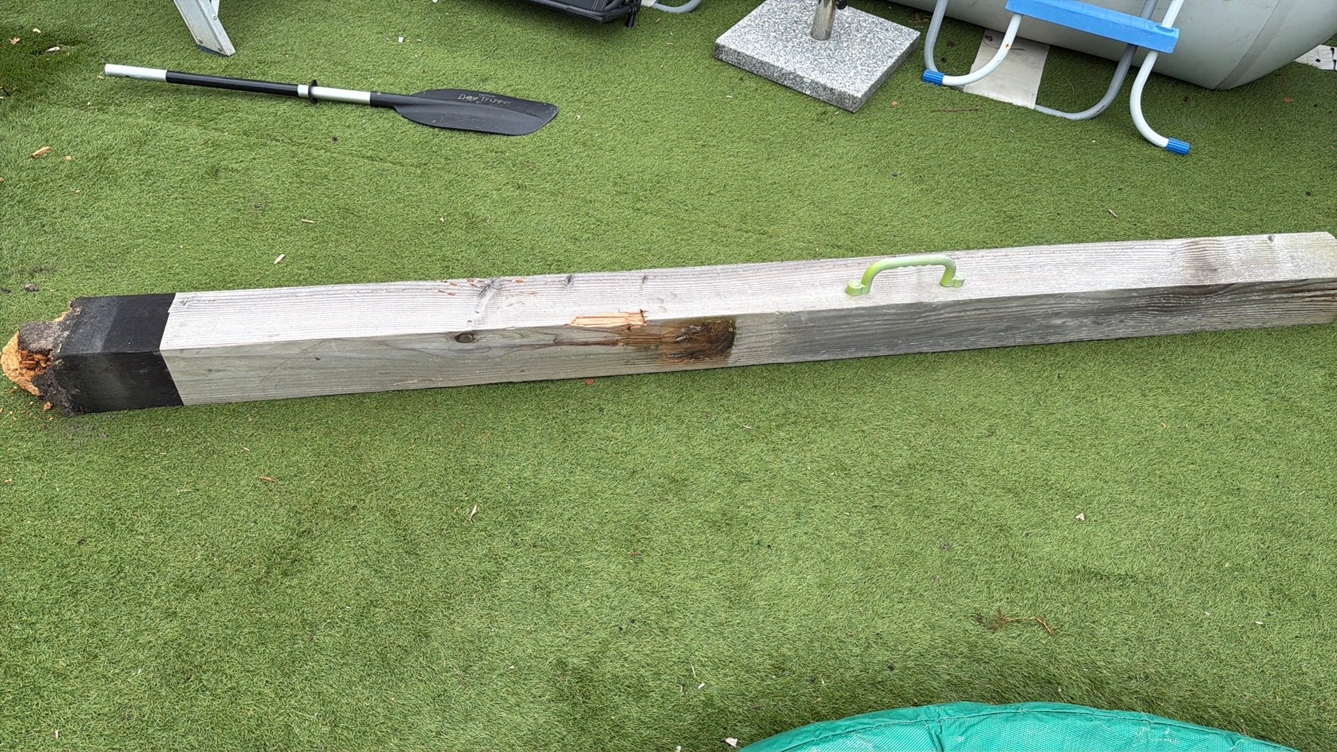 Douglas balk 15x15, Ophalen, Gebruikt, 200 tot 250 cm, 50 mm of meer