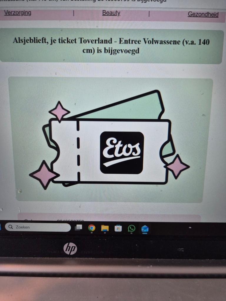 Entree kaartje toverland vanaf 140cm, Eén persoon, Ticket of Toegangskaart