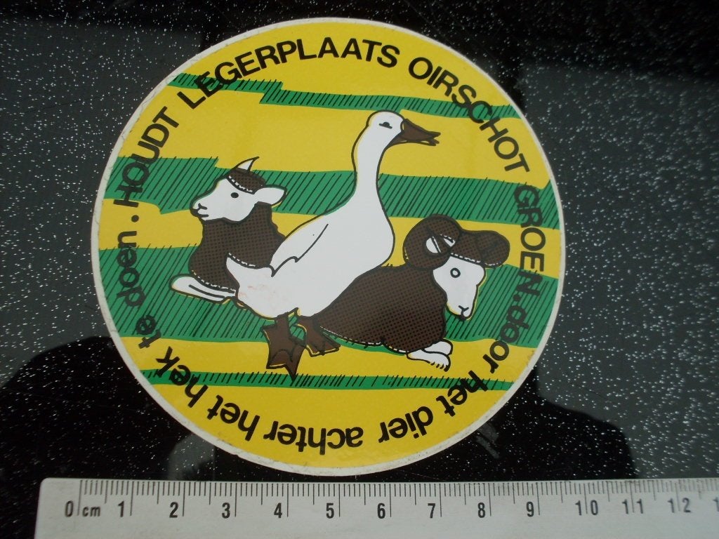 sticker legerplaats oirschot groen hek dier dicht doen, Verzamelen, Stickers, Verzenden, Zo goed als nieuw, Bedrijf of Vereniging