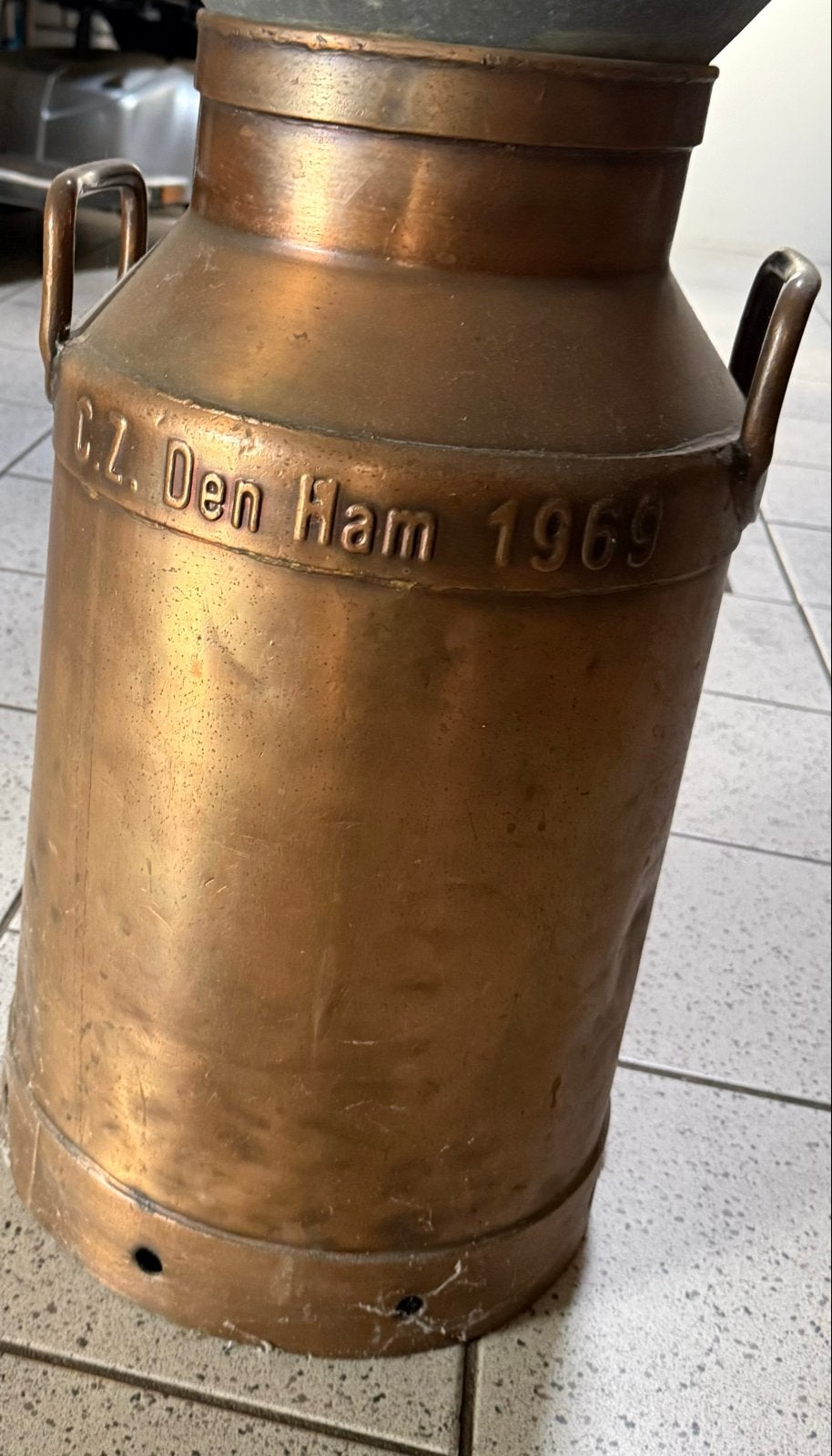 Antieke Koperen Melkbus - C.L. Den Ham 1969, Ophalen, Koper