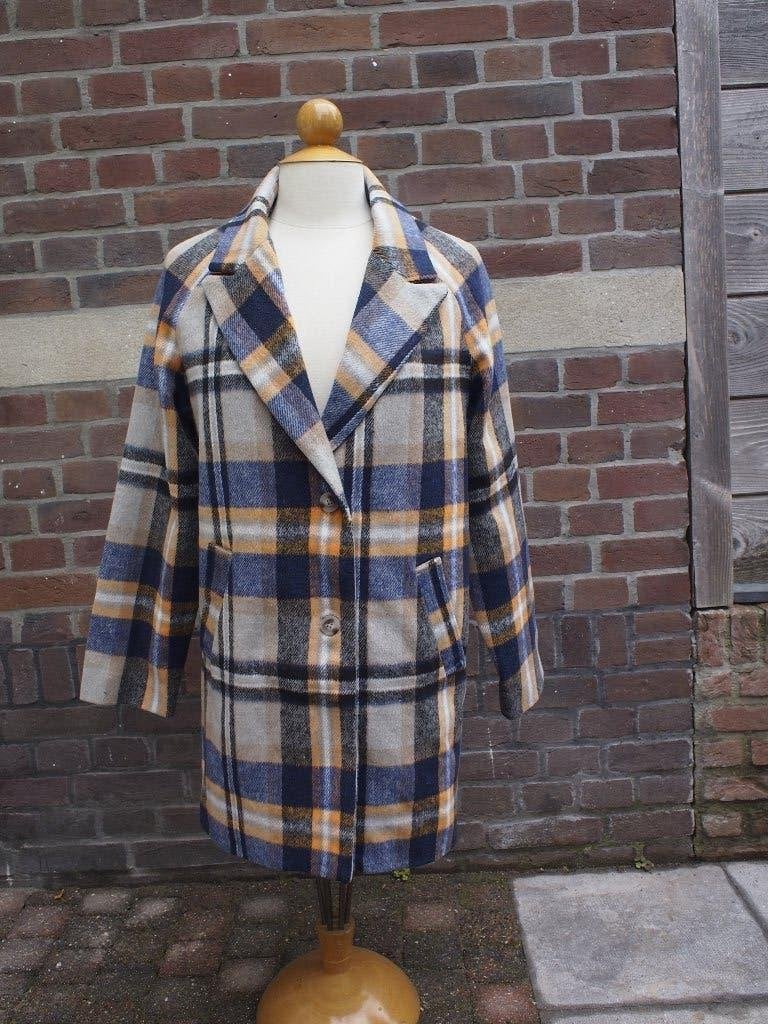 Mooie geblokte winterjas maat M, Maat 38/40 (M), Blauw, Tiffosi young attitude, Ophalen of Verzenden