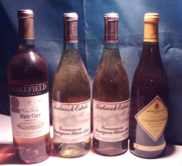 4 Prima Witte Australische Wijnen 1989/1992, Overige gebieden, Ophalen of Verzenden, Vol, Witte wijn