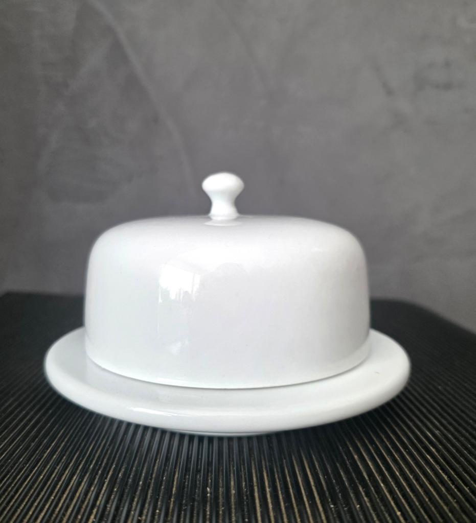 Nieuwe witte degelijke ruime design stolp botervloot, Huis en Inrichting, Overige typen, Nieuw, Ophalen of Verzenden, Overige stijlen