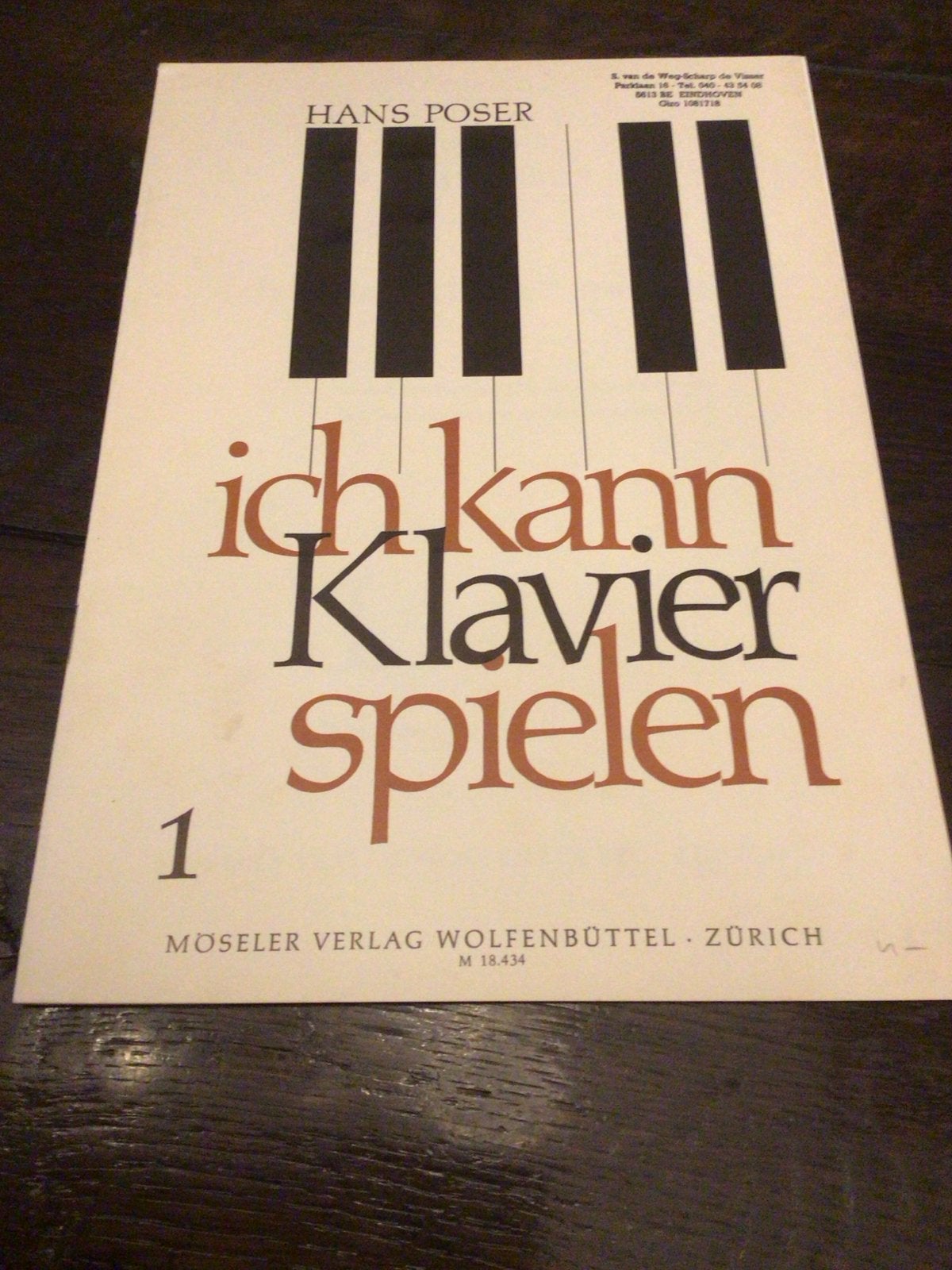 Hans Poser - Ich kann Klavier spielen 1 2 pianoboek, Klassiek, Les of Cursus, Nieuw, Ophalen of Verzenden