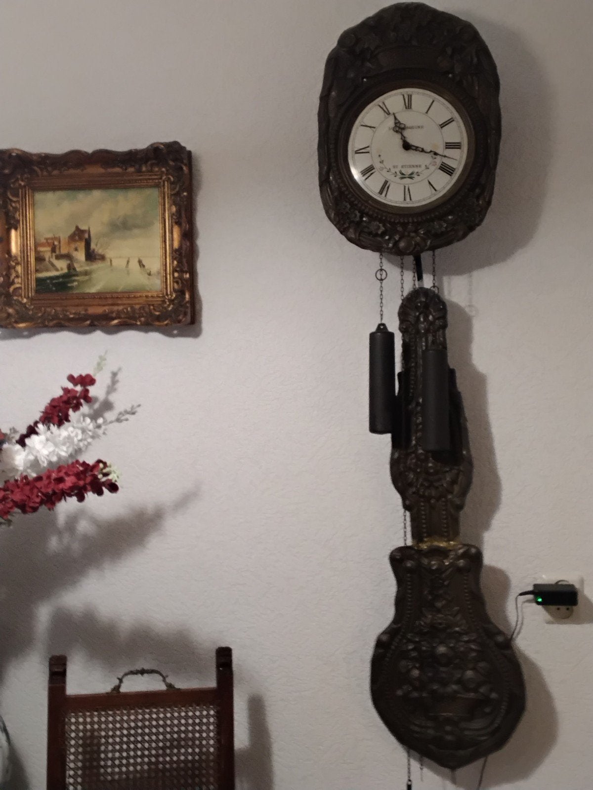 Antieke Louis Jaquine st Etienne wandklok, Antiek en Kunst, Ophalen of Verzenden