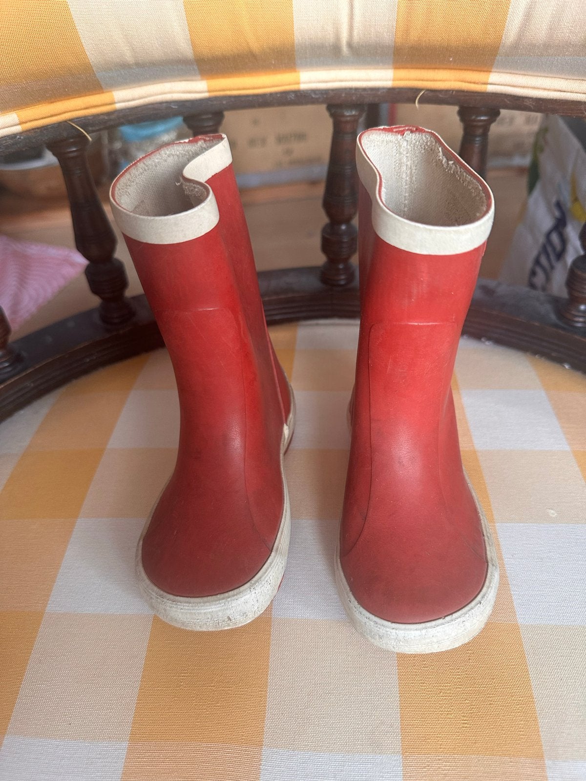 Rode regenlaarzen maat 22, Ophalen of Verzenden, Gebruikt, Jongen of Meisje, Laarzen