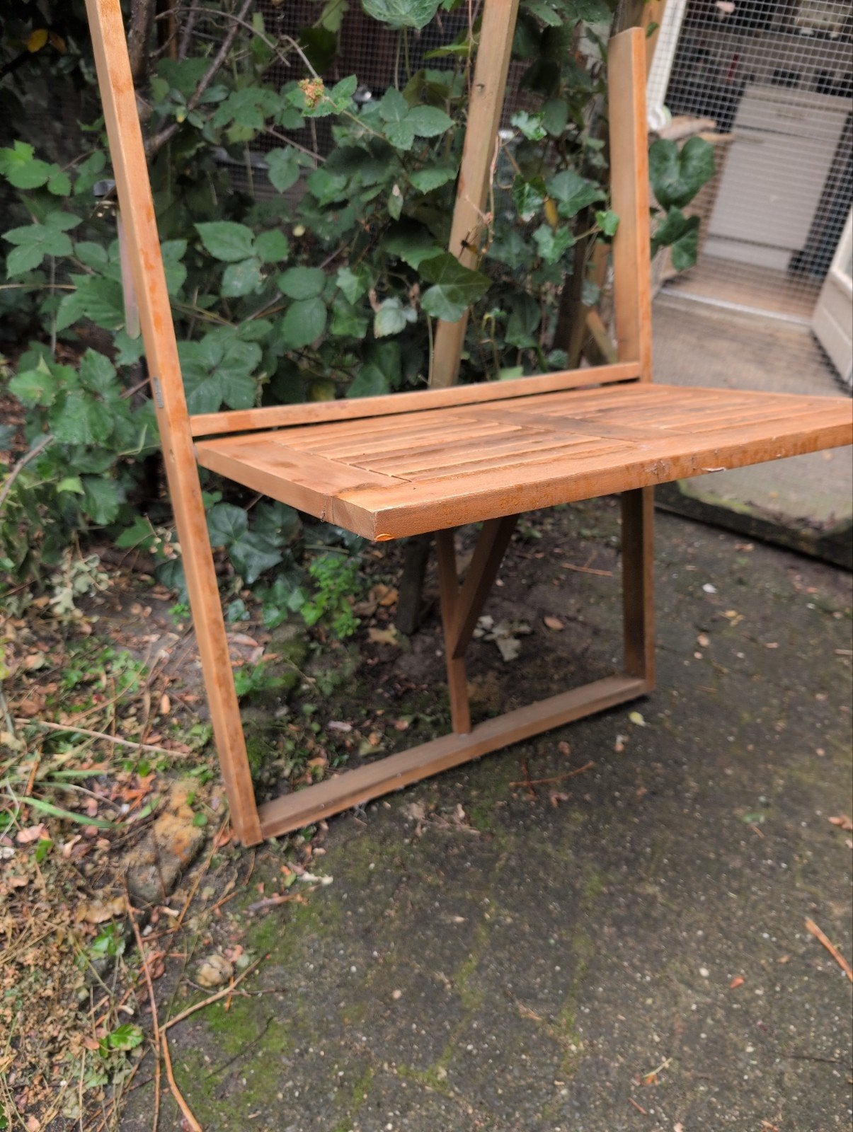 Houten wandtafel/balkontafel - inklapbaar, Ophalen, Gebruikt, Rechthoekig, Hout