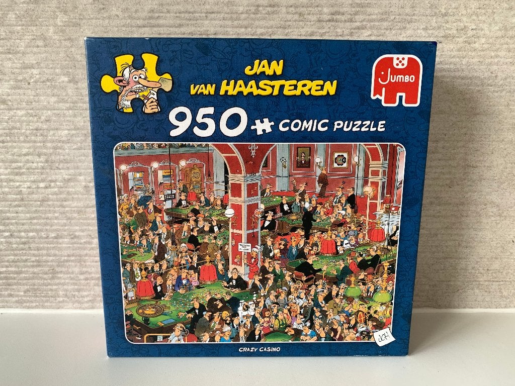 Hele leuke Jan van Haasteren puzzel Crazy Casino, Ophalen of Verzenden, 500 t/m 1500 stukjes, Zo goed als nieuw, Legpuzzel