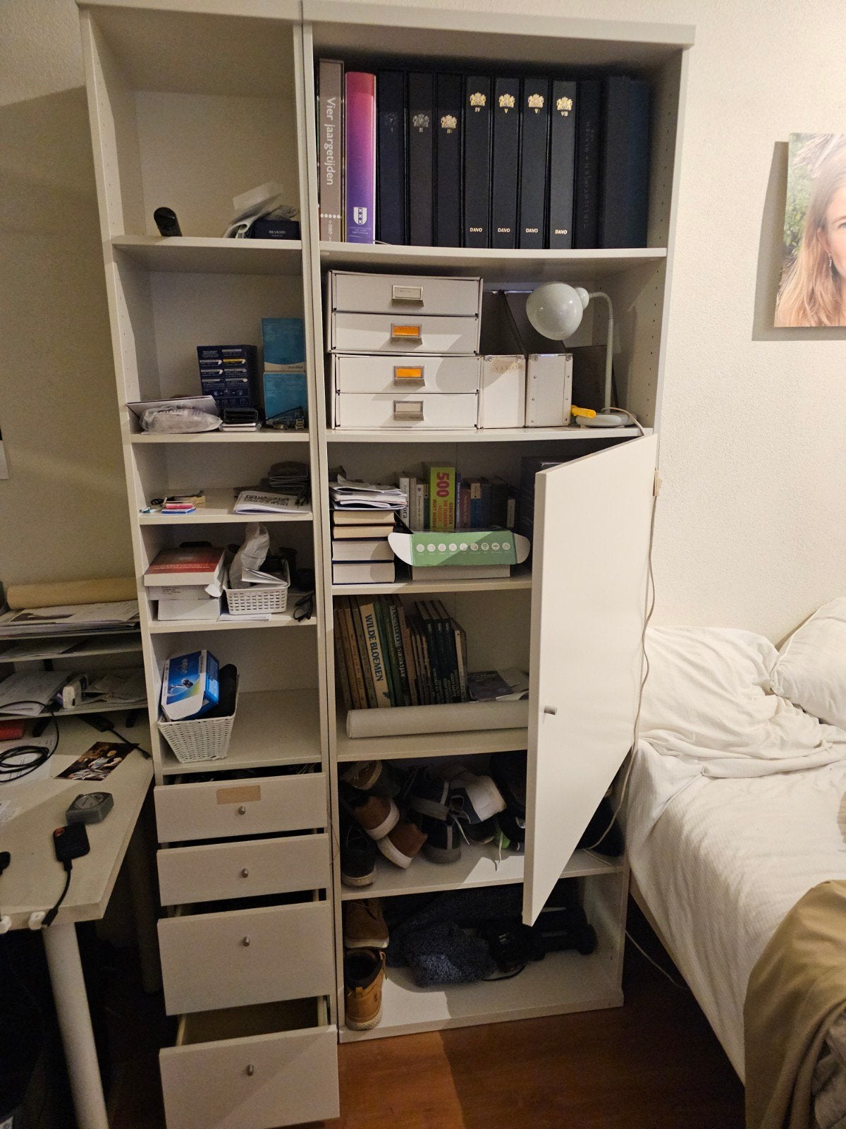 Ikea Billy boekenkasten, wit, Ophalen, Gebruikt, Met deur(en), 50 tot 100 cm