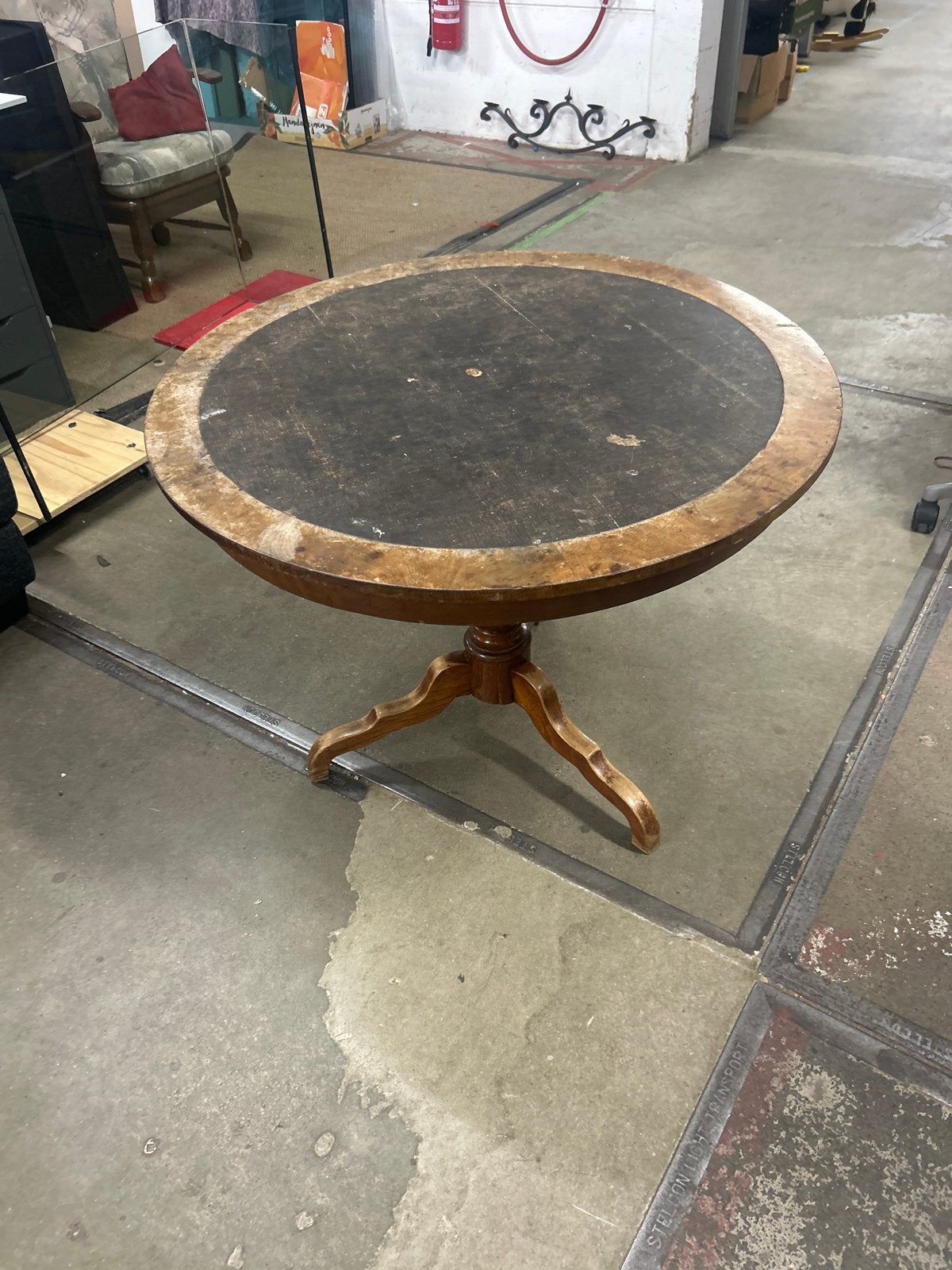 Ronde houten tafel - Diam. 97 cm, Hoogte 75 cm, Ophalen, Gebruikt, Rond, 50 tot 100 cm