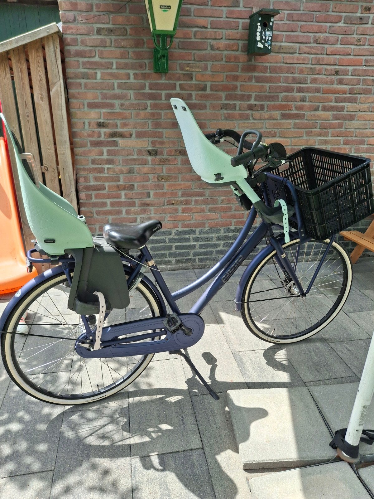 BSP moederfiets, Fietsen en Brommers, Fietsen | Dames | Moederfietsen, 2 zitjes, Versnellingen, Zo goed als nieuw, Ophalen