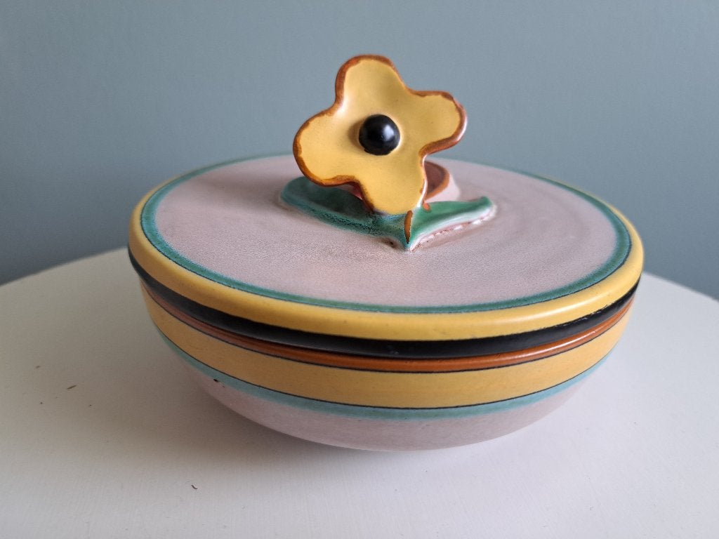 Plateelbakkerij Schoonhoven decor Opalin 708 dekseldoosje, Ophalen