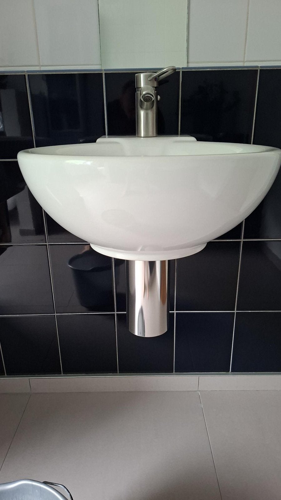 (2x) Sphinx wastafel + Grohe Axor kraan RVS + sifonlijst, Ophalen, Zo goed als nieuw, Rvs, Kraan