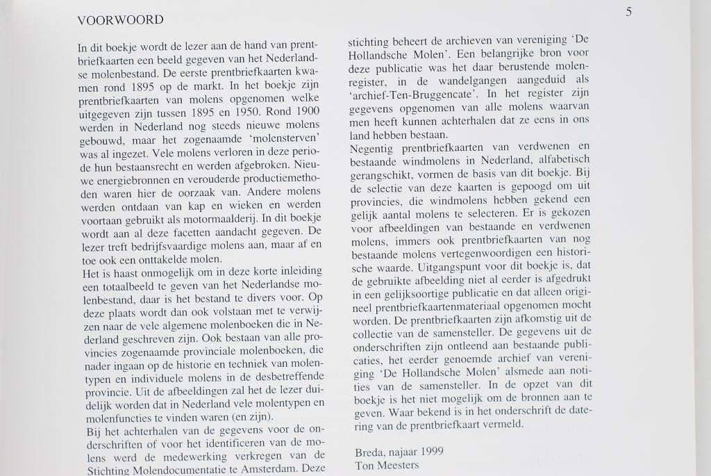 Molens zo waren ze (1999), Verzenden, 20e eeuw of later, Zo goed als nieuw