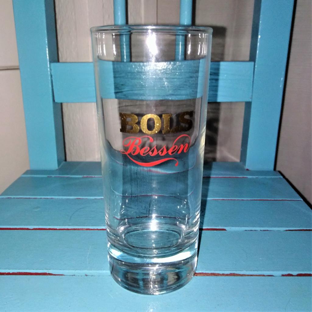 5 Bols longdrink glazen: bessenjenever, bolsberry, cherry, Ophalen, Glas of Glazen, Gebruikt, Glas