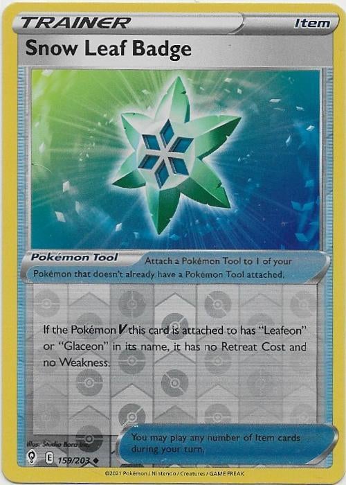 Evolving Skies,  Snow Leaf Badge [reverse] 159/203, Verzenden, Nieuw, Losse kaart
