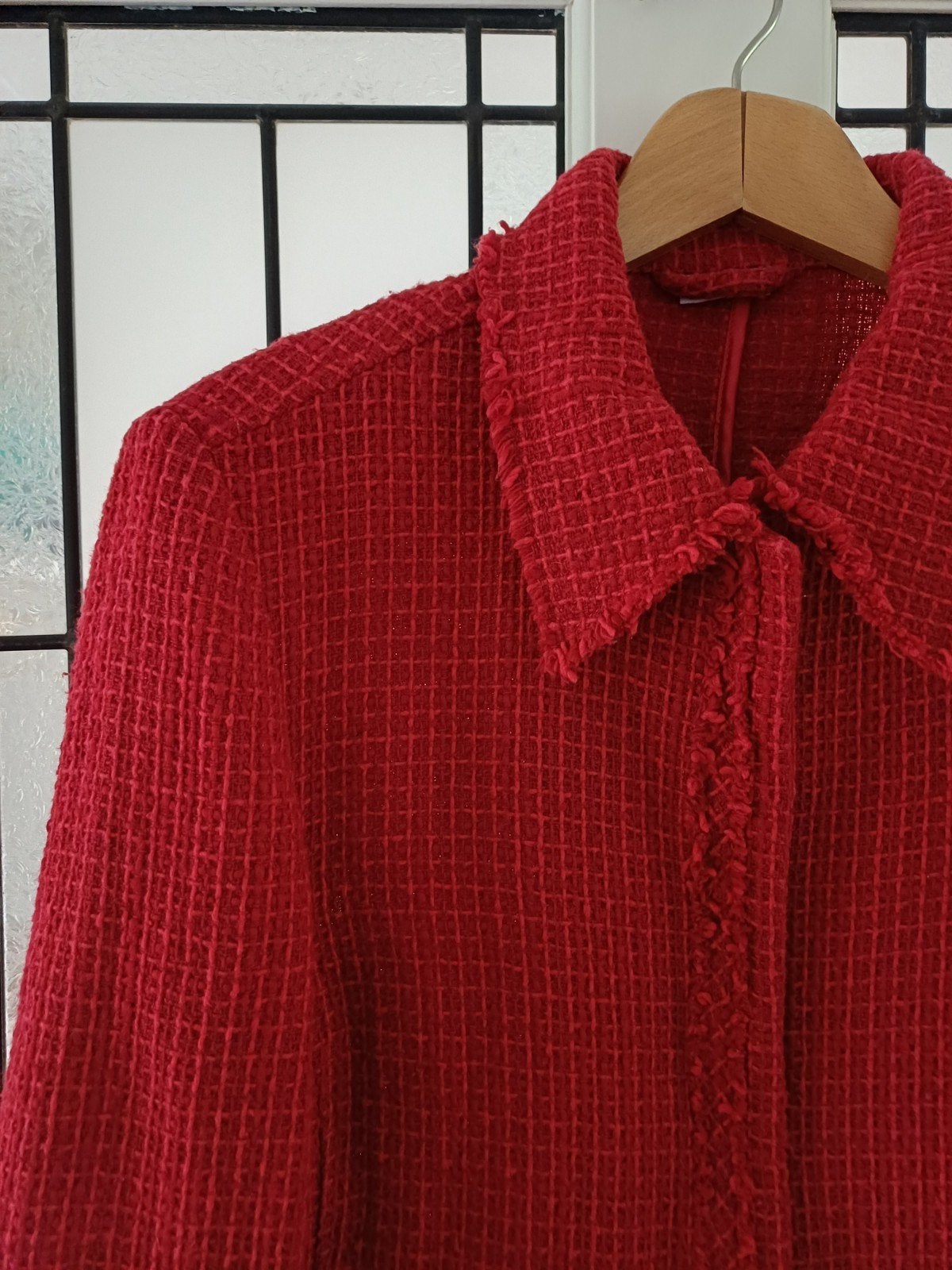 Rood Bouclé Jasje met Rits, Maat 42/44 (L), Nieuw, Ophalen of Verzenden, Jasje