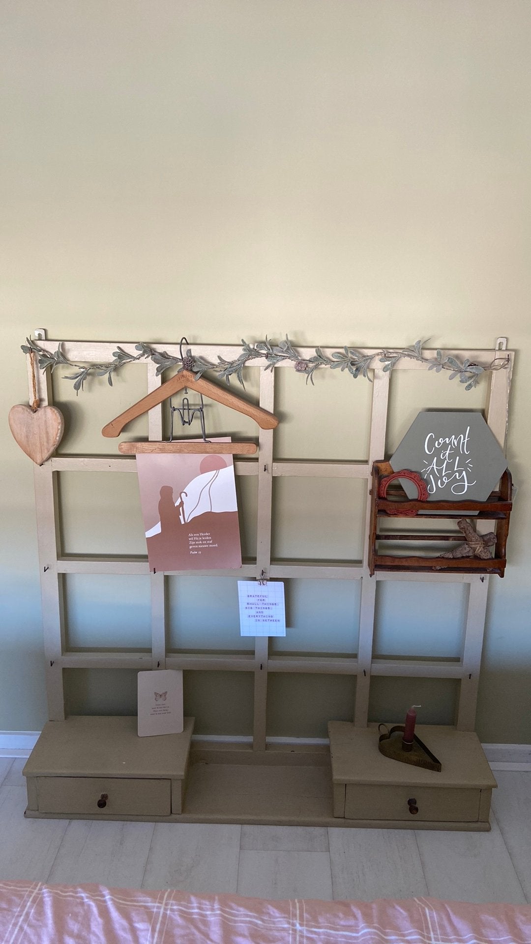 Brocante wandrek, etalage rek, Ophalen