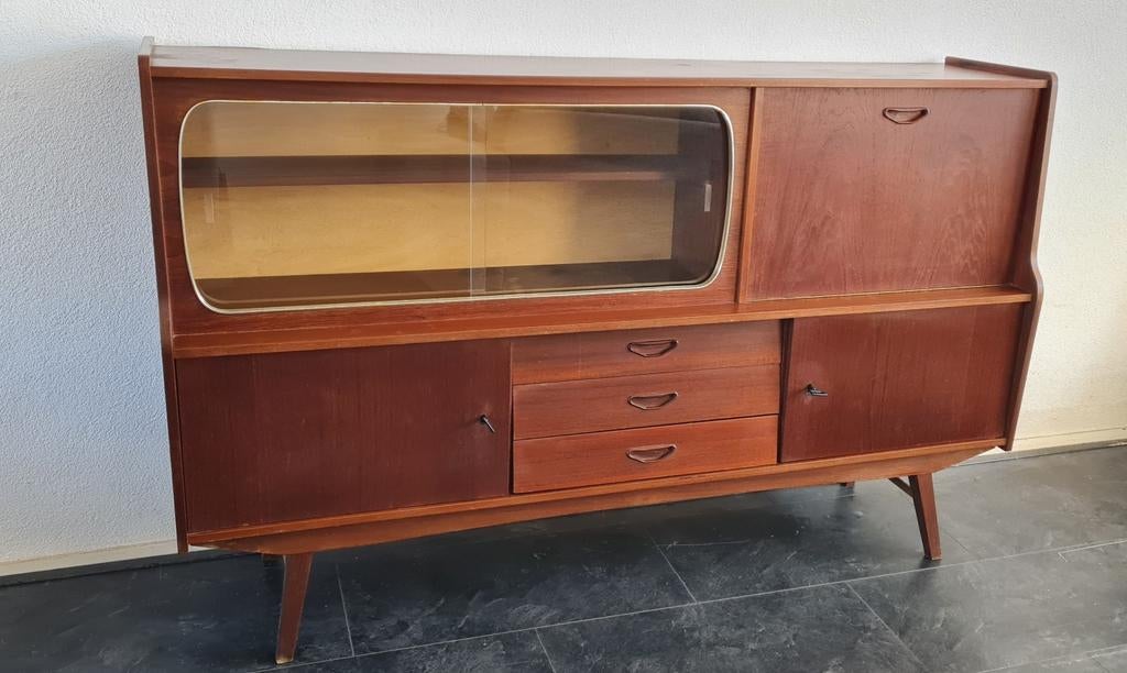 Mooie retro vintage highboard dressoir kast, Ophalen, Gebruikt, 150 tot 200 cm, Minder dan 100 cm