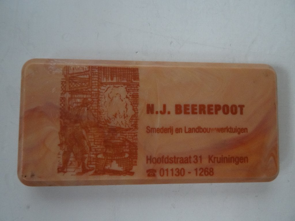 Oude vintage flesopener reclame N.J. Beerepoot smederij, Ophalen, Gebruikt, Gebruiksvoorwerp