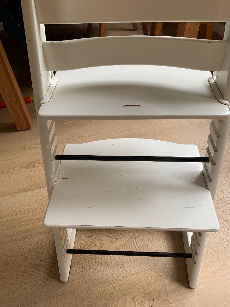 Stokke Tripp Trapp stoel wit, Kinderen en Baby's, Kinderstoelen, Ophalen, Gebruikt, Meegroeistoel