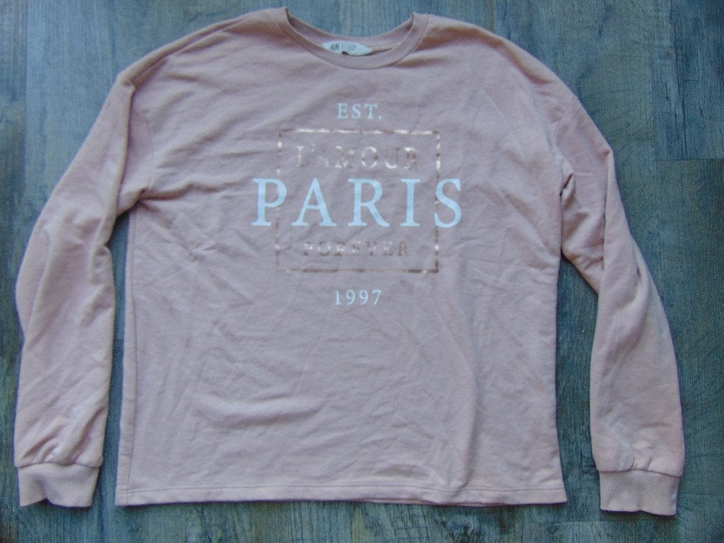 Sweater trui roze Paris maat 158 H&M truitje, Kinderen en Baby's, Kinderkleding | Maat 158, Gebruikt, Meisje, Trui of Vest, H&M