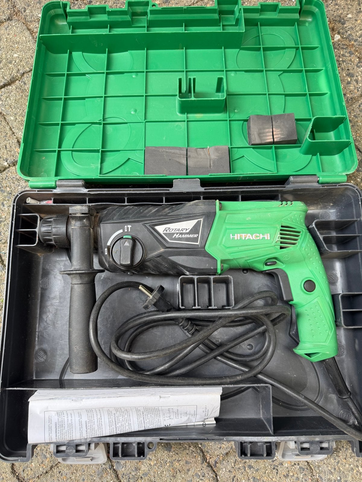 Hitachi DH 24PG Boorhamer met koffer, Ophalen, Boor- en/of Breekhamer, Klopboormechanisme, Gebruikt