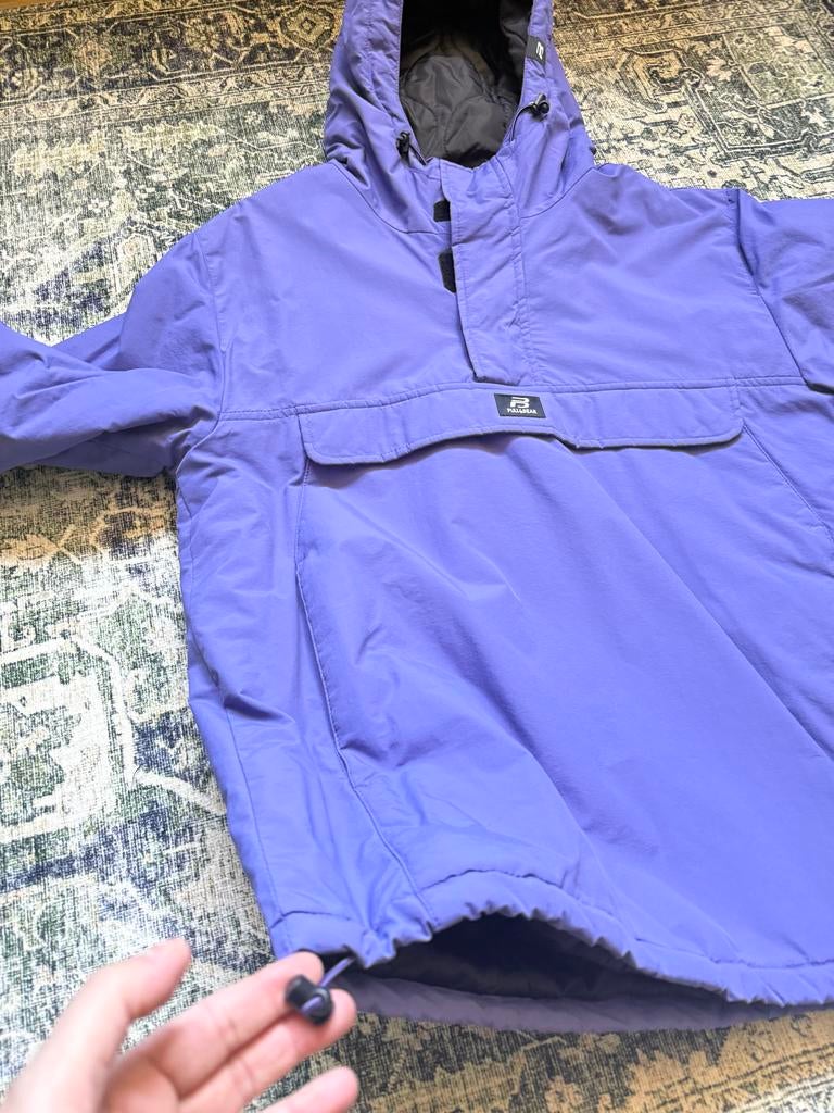 Paarse anorak jas met capuchon - Maat L, Kleding | Heren, Jassen | Winter, Ophalen, Zo goed als nieuw, Maat 52/54 (L), Paars