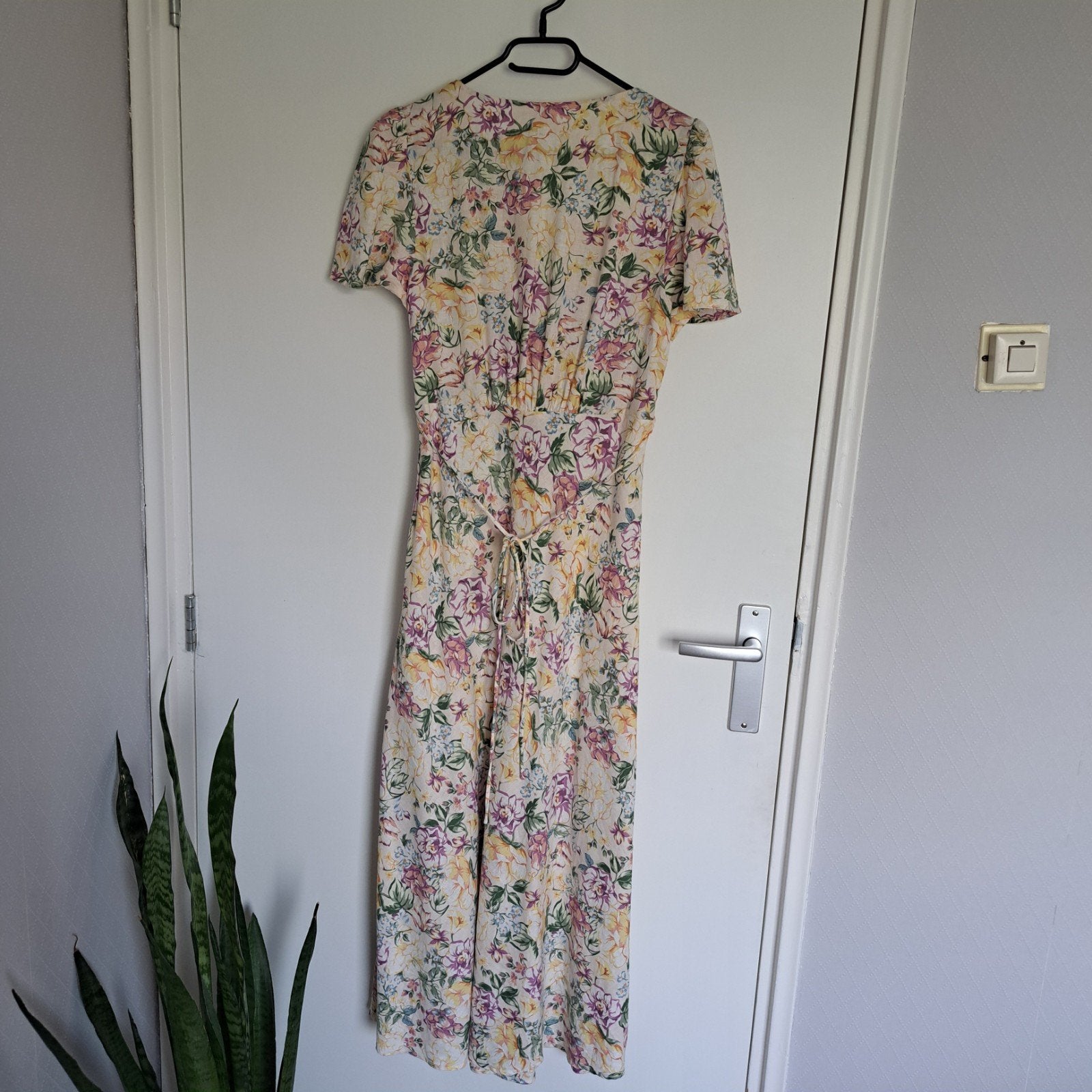 linnen zomerjurk, bloemen jurk, a-lijn jurk Mango maat M, Maat 38/40 (M), Mango, Meerkleurig, Ophalen of Verzenden
