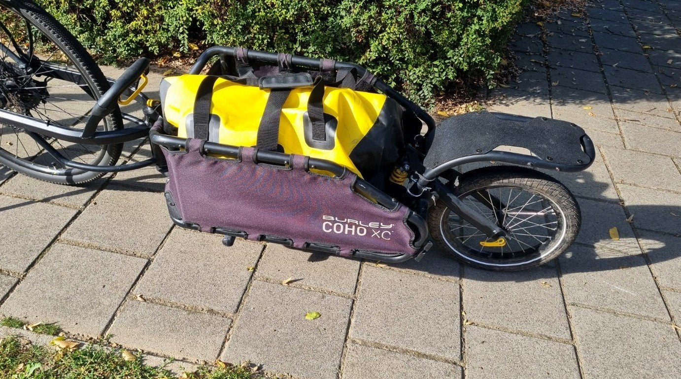Burley Coho XC fietskar + waterdichte tas + Ballz QR-asette, Ophalen, Vering, Burley, 20 tot 40 kg