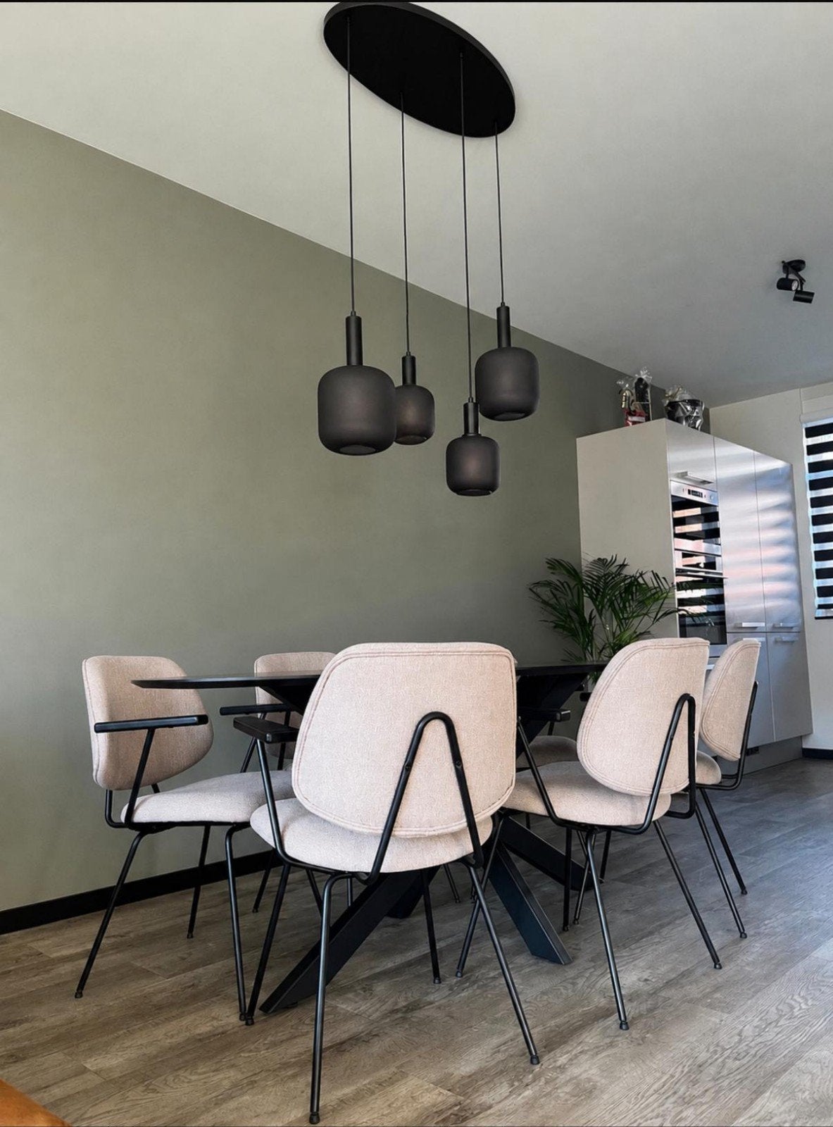 Straluma zwarte eetkamer lamp!, Huis en Inrichting, Lampen | Hanglampen, Ophalen, Zo goed als nieuw, Glas