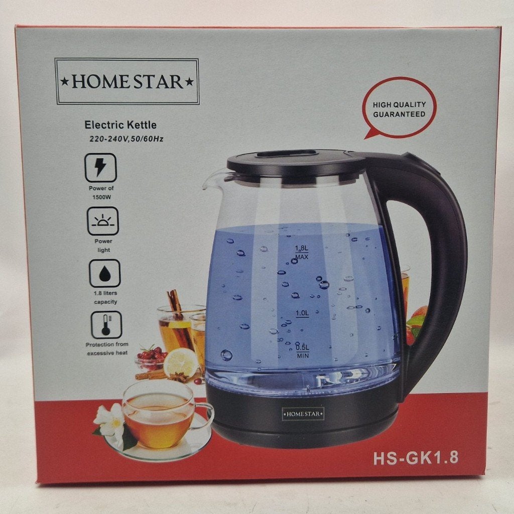 Waterkoker LED GK 1.8L | Nieuw in Doos | voor maar € 14,99, 1 tot 2 liter, Ophalen of Verzenden, Nieuw