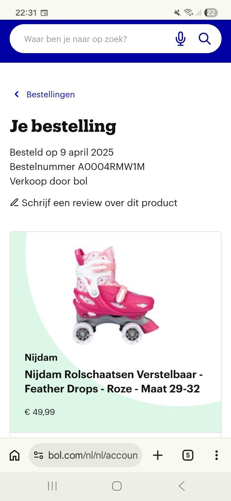 Rolschaatsen Nijdam maat 29-32 verstelbaar roze, Ophalen of Verzenden, Verstelbaar, Zo goed als nieuw