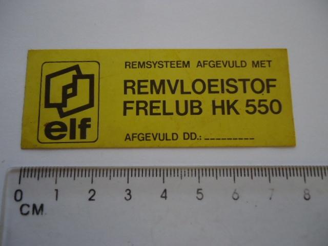 sticker oud ELF oil renault oldtimer car auto bus garage, Verzamelen, Verzenden, Zo goed als nieuw, Auto of Motor