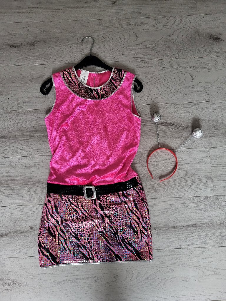 Disco jurk verkleedkleding maat 164, Kinderen en Baby's, Carnavalskleding en Verkleedspullen, Ophalen of Verzenden, Zo goed als nieuw