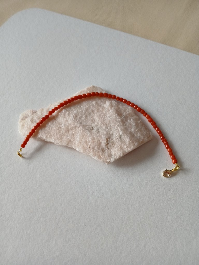Armbandje bloedkoraal, 20.5 cm, Verzenden, Gebruikt, Oranje, Overige materialen