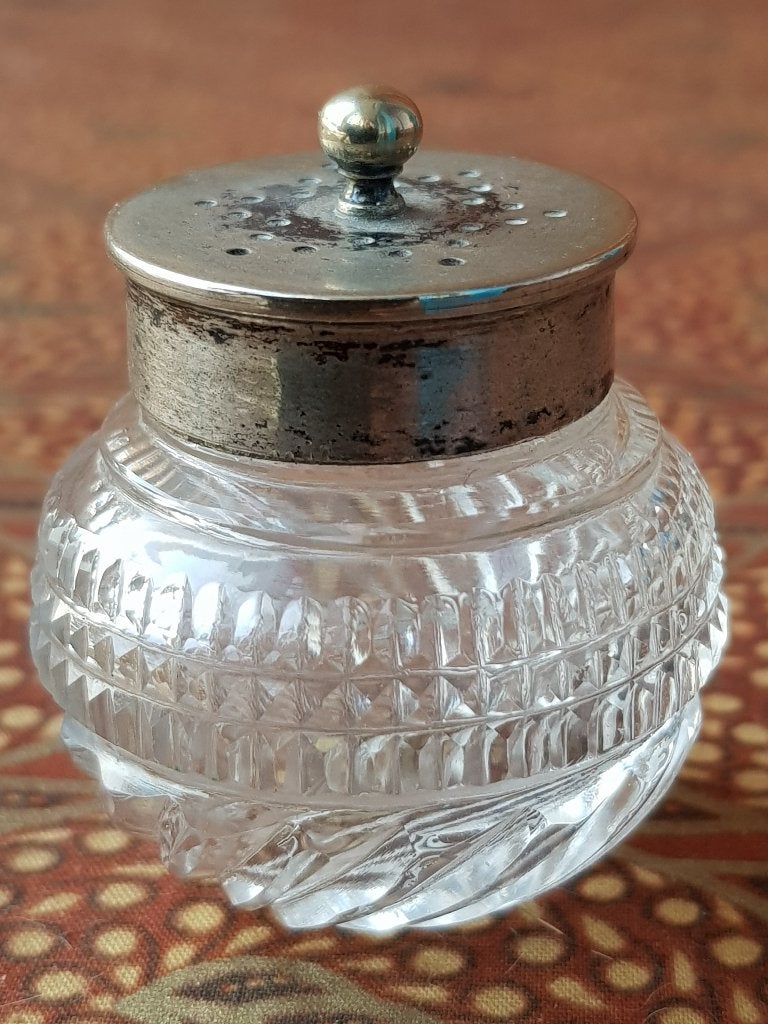 Mooi antiek Engels peper, zout en mosterd met lepel uit 1900, Antiek en Kunst, Ophalen of Verzenden