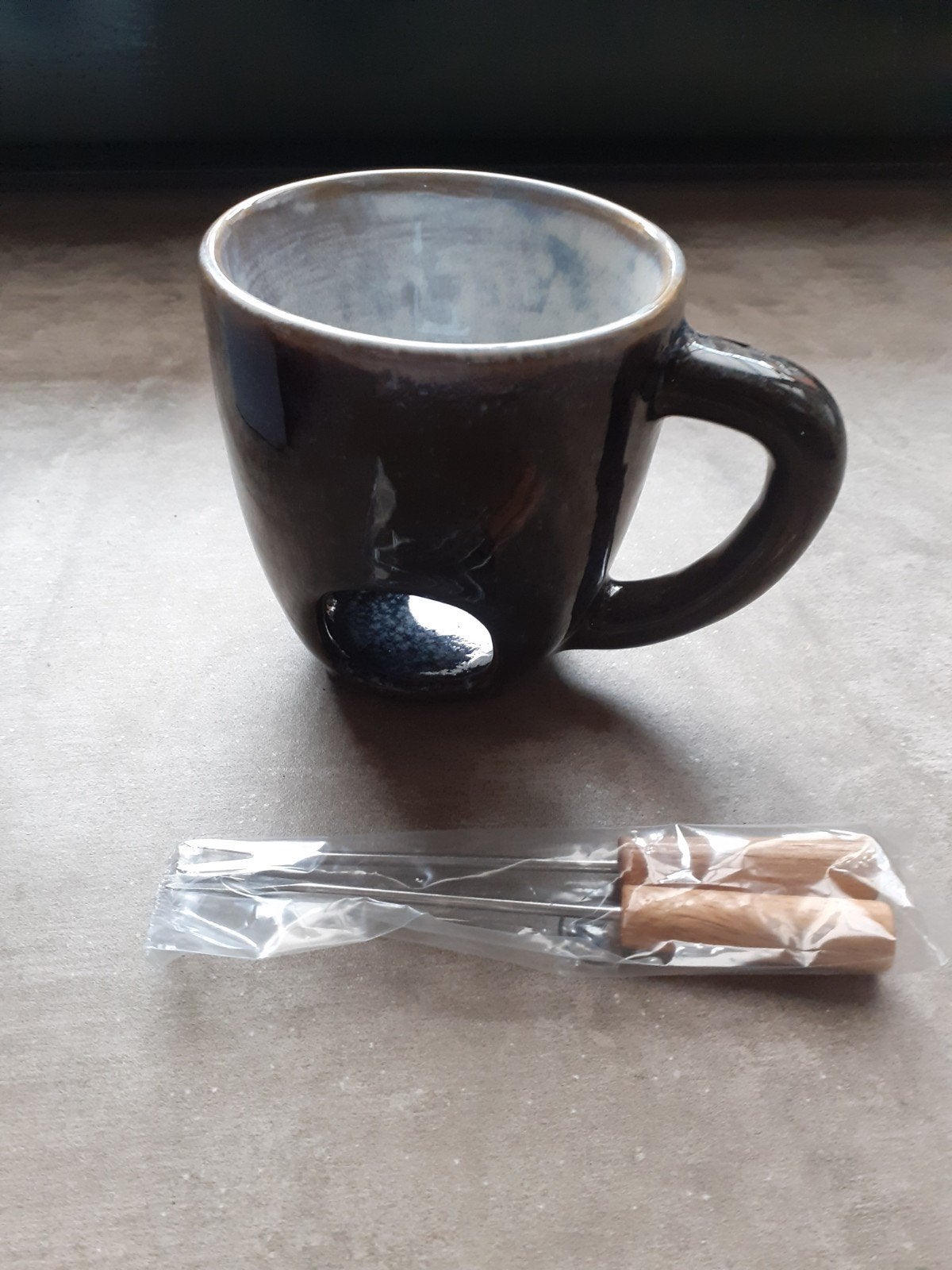 Nieuwe Fondue Mok met Vorkjes - Jens Living, Overige typen, Nieuw, Ophalen of Verzenden, Zwart