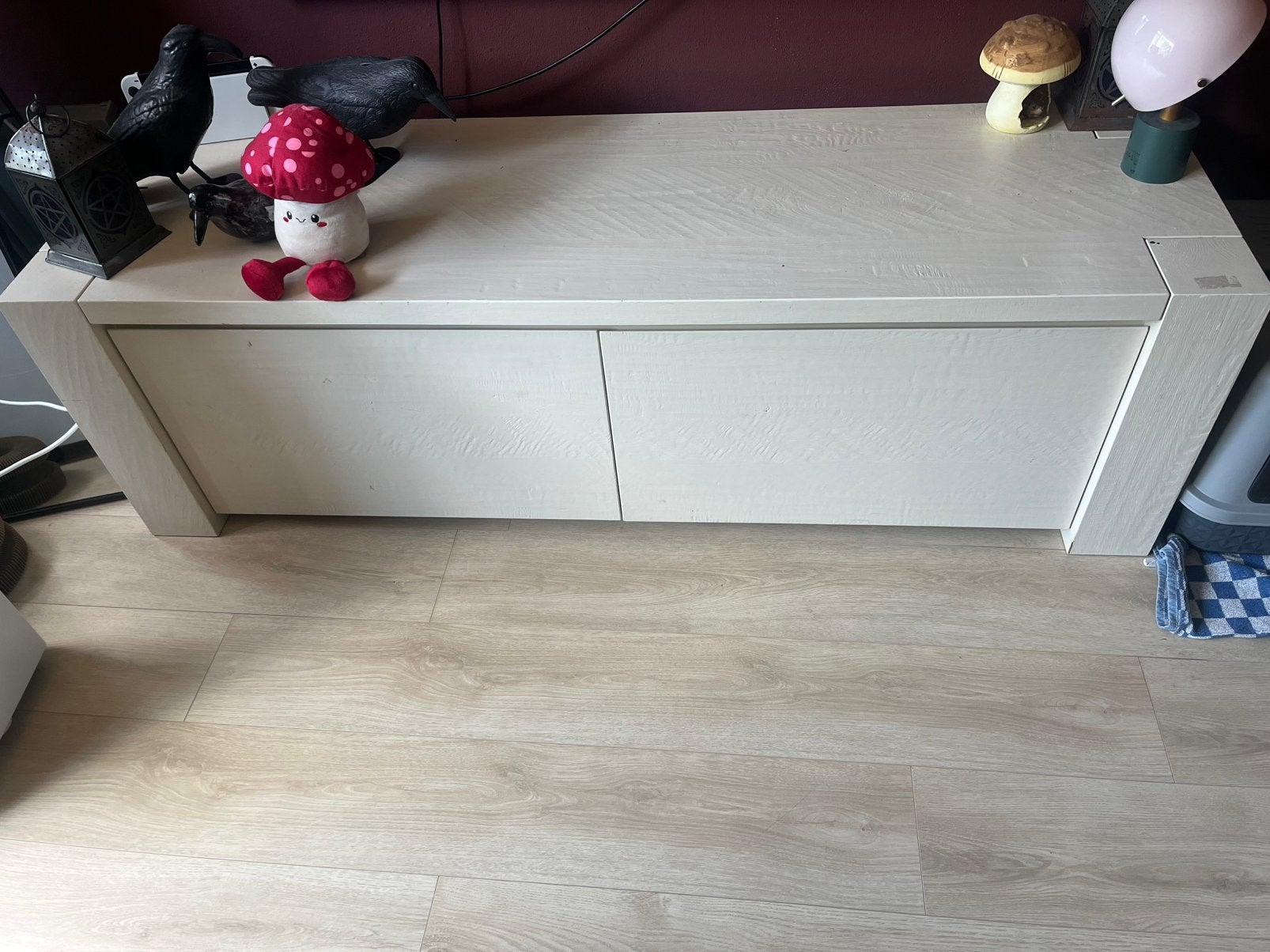 Tv meubel, Ophalen, Gebruikt, 150 tot 200 cm, Eikenhout