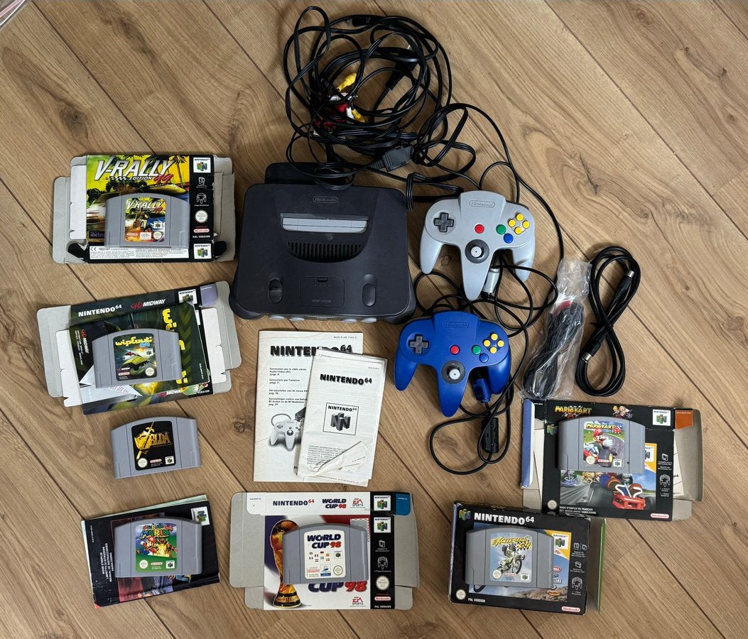 Nintendo 64 console met 7 spellen en 2 controllers, Ophalen of Verzenden, Gebruikt, Met 2 controllers, Met games