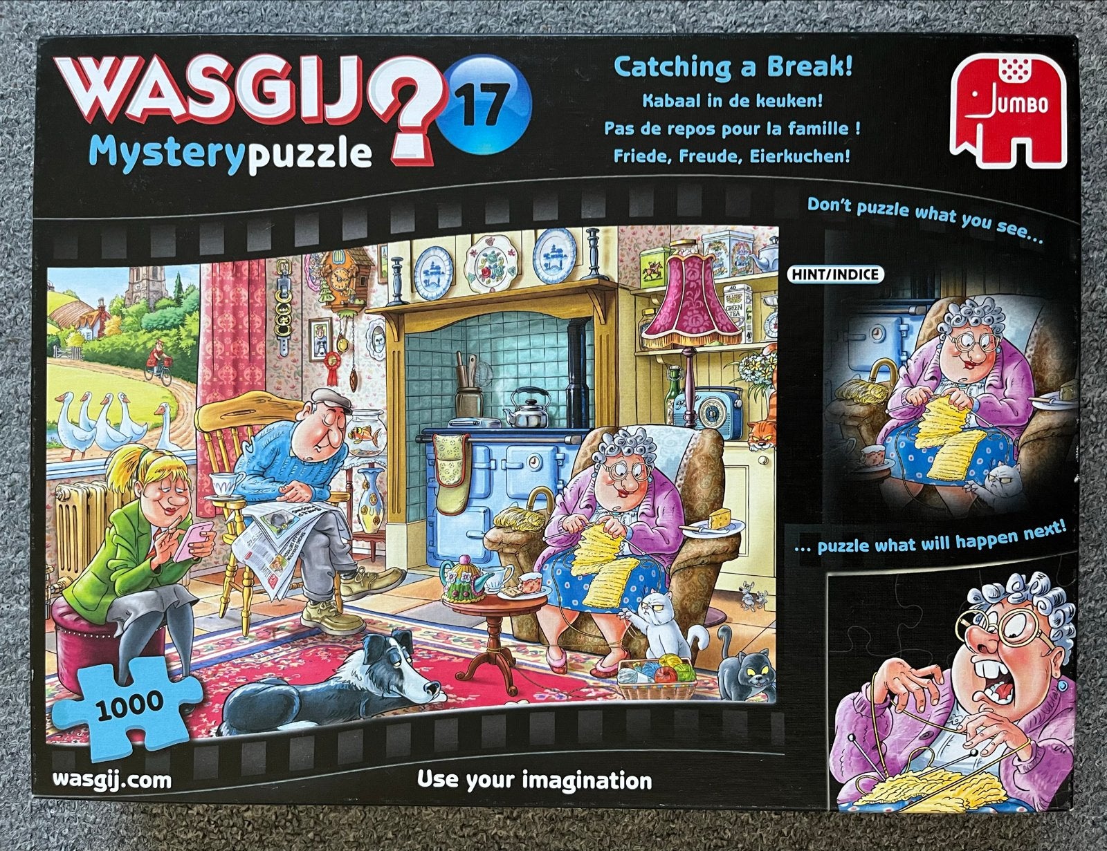 Wasgij Mystery 17: Catching a Break! 1000 stukjes, Ophalen of Verzenden, 500 t/m 1500 stukjes, Zo goed als nieuw, Legpuzzel