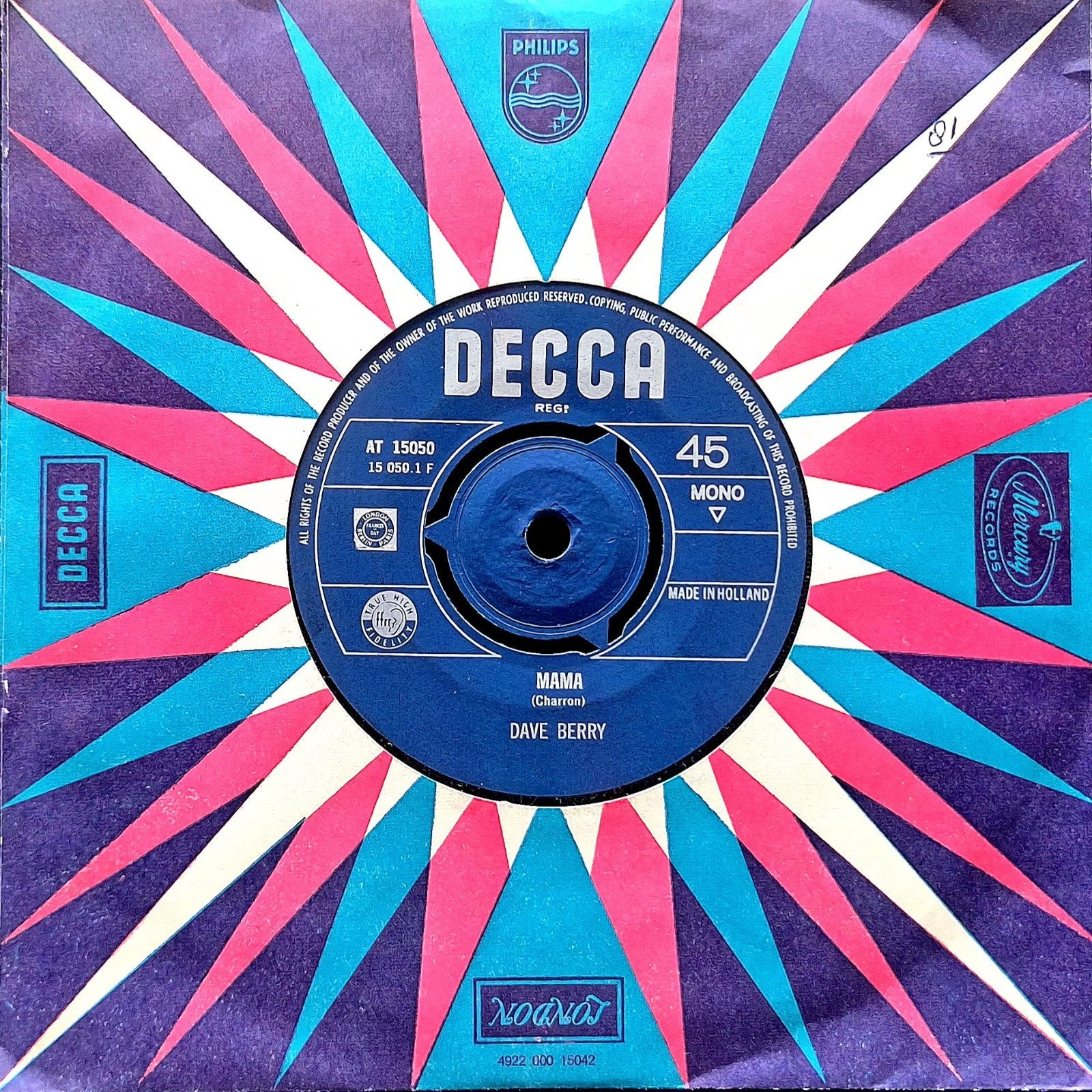 7"/SINGLE  DAVE BERRY - Mama, Cd's en Dvd's, Ophalen of Verzenden, Gebruikt, Pop
