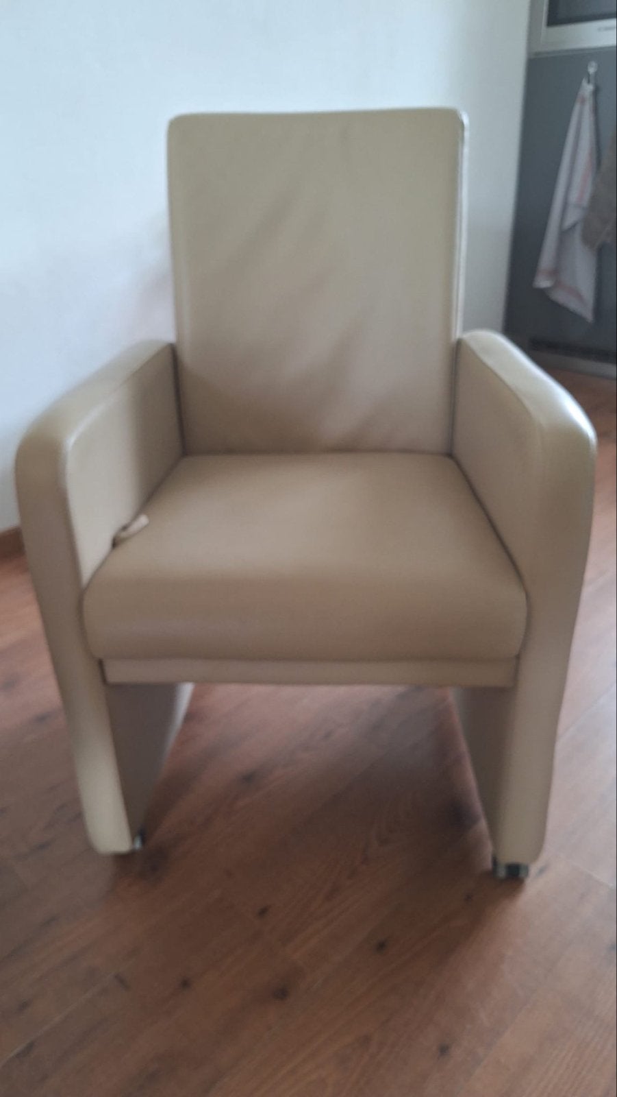 4 Luxe Leren Eetkamerstoelen met Verstelb. Leuning en wi, Ophalen, Gebruikt, Overige kleuren, Leer