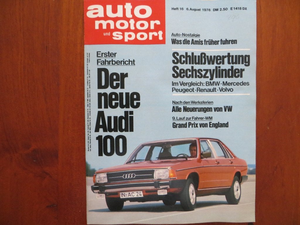 Auto Motor und Sport 16 1976 Audi 100, Grand Prix Engeland, Ophalen of Verzenden, Nieuw, Audi