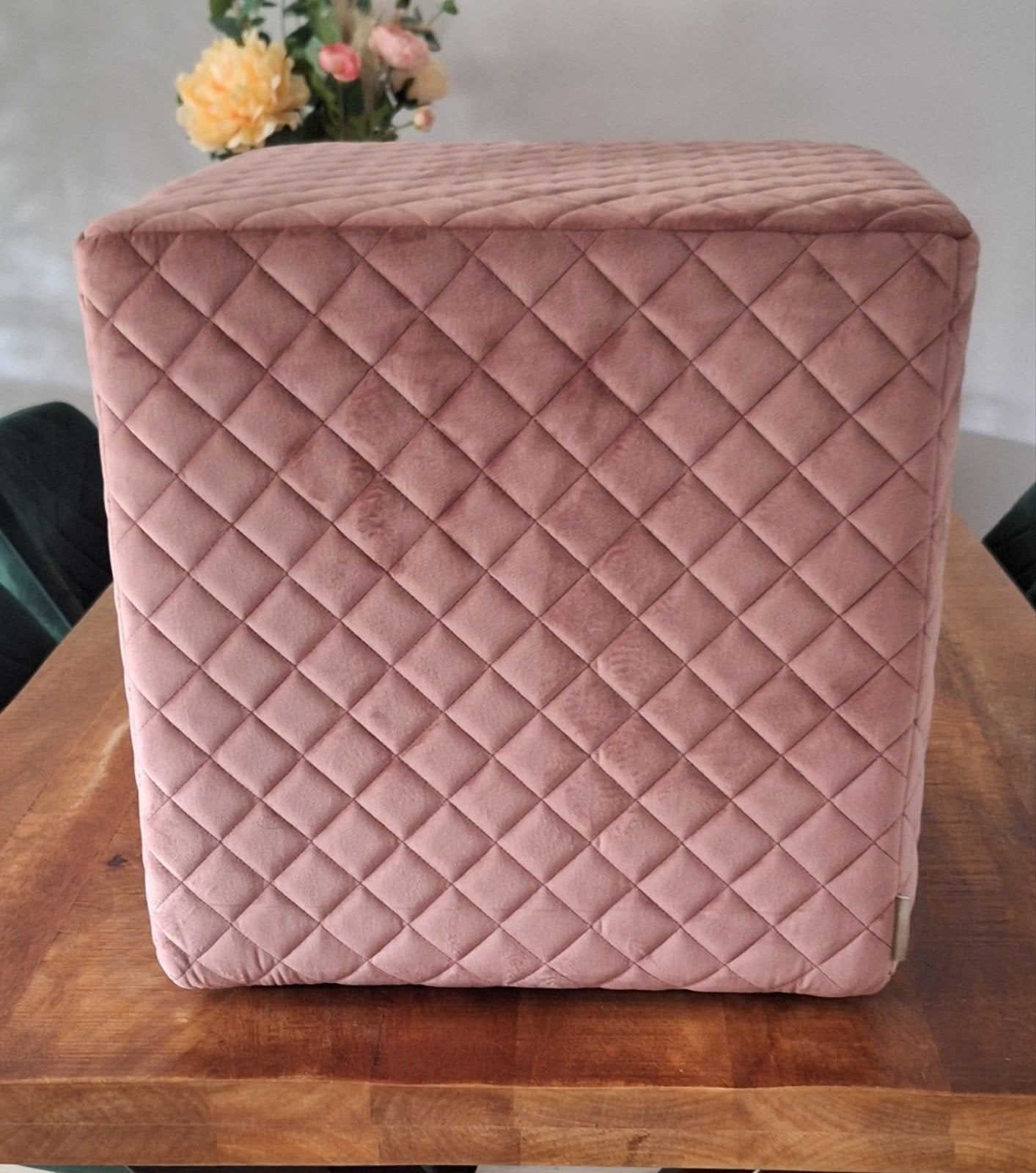 Rivièra Maison Seine Voetenbankje, Velvet III, Rose Stain, Minder dan 50 cm, Vierkant, Minder dan 50 cm, Ophalen of Verzenden