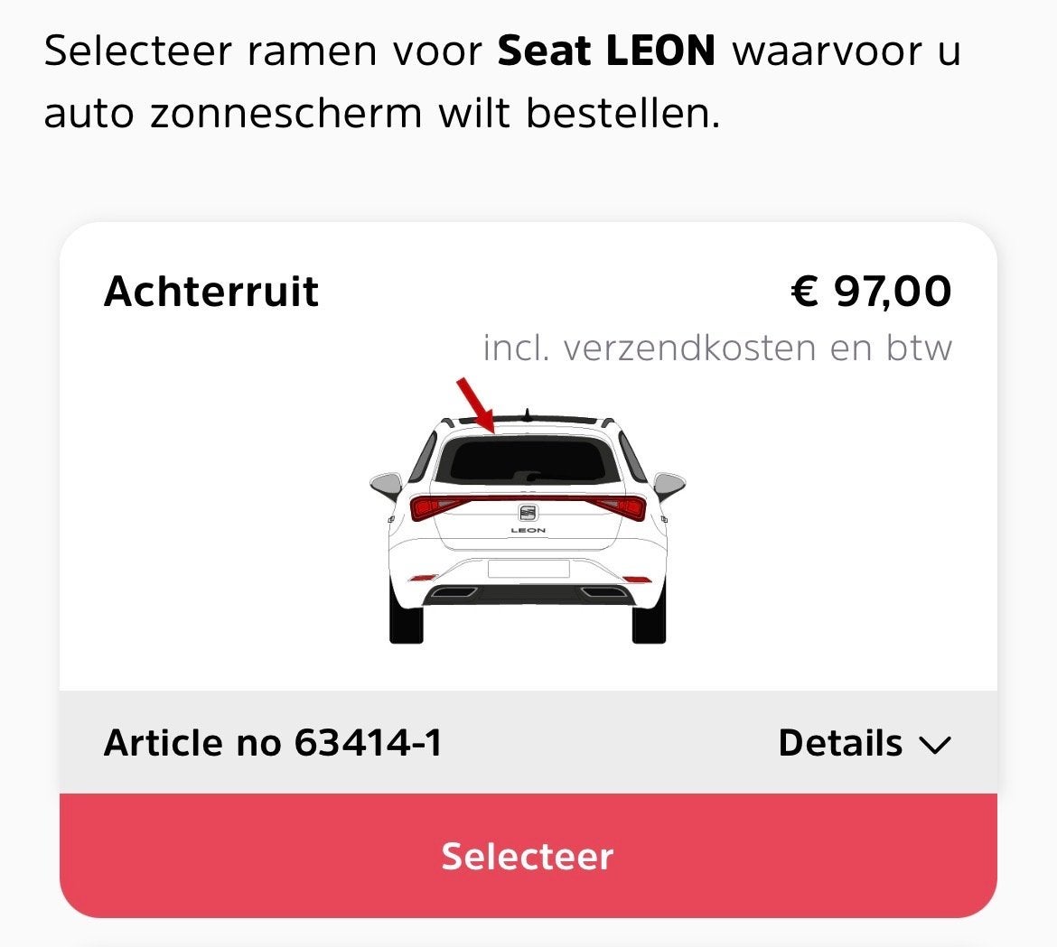 Solarplexius zonwering Seat Leon Sporttourer 2021>, Auto diversen, Auto-accessoires, Ophalen of Verzenden, Zo goed als nieuw