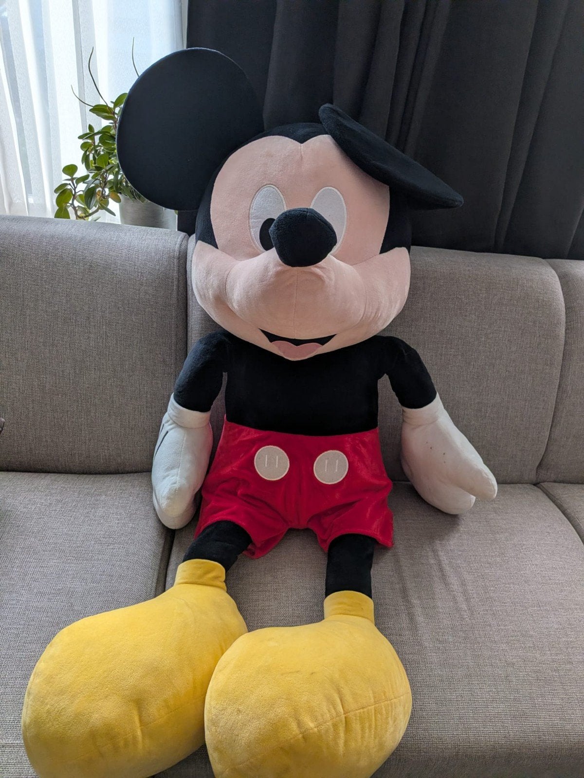 Grote Mickey Mouse knuffel - Zo goed als nieuw, Disney, Disney, Overige typen, Zwart