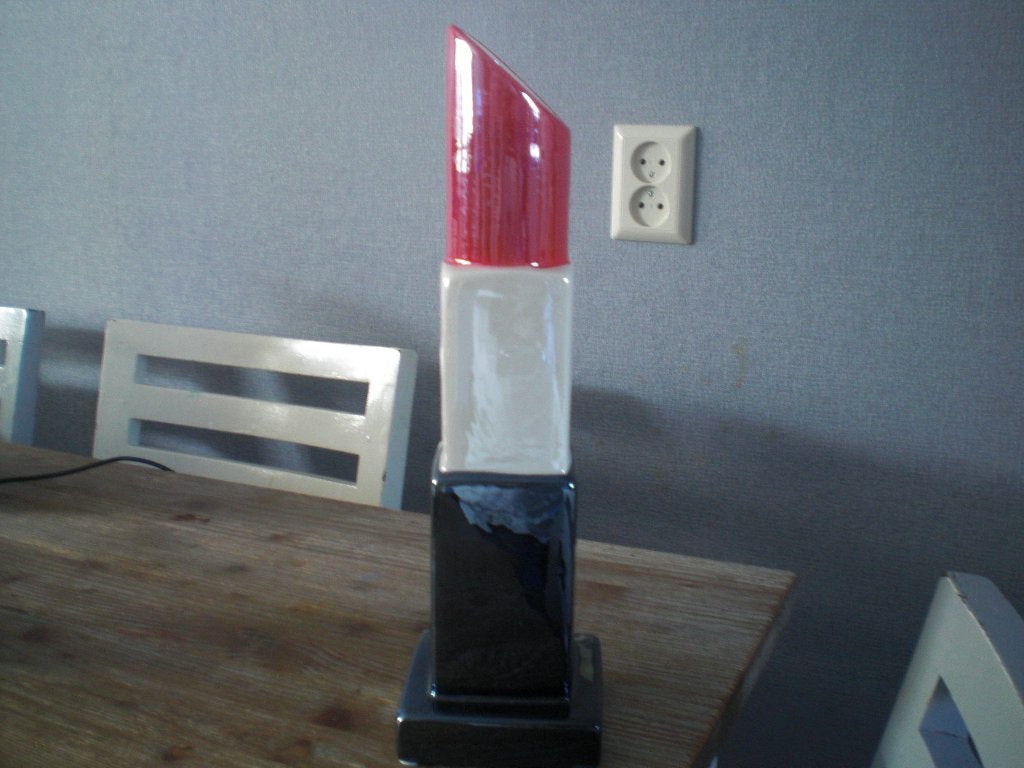 lipstick vaas, Ophalen of Verzenden, Steen/keramiek, 36 cm